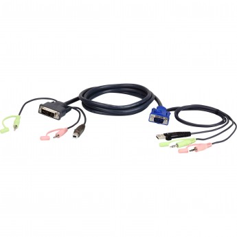 KVM кабель ATEN 2L-7DX2U 1.8M USB DVI-A/VGA KVM Cable
